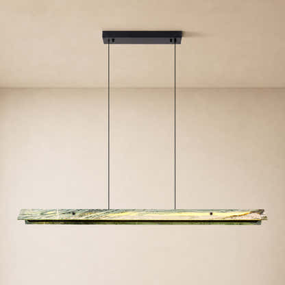 Pietra Green Marble Linear Chandelier 31.4"D