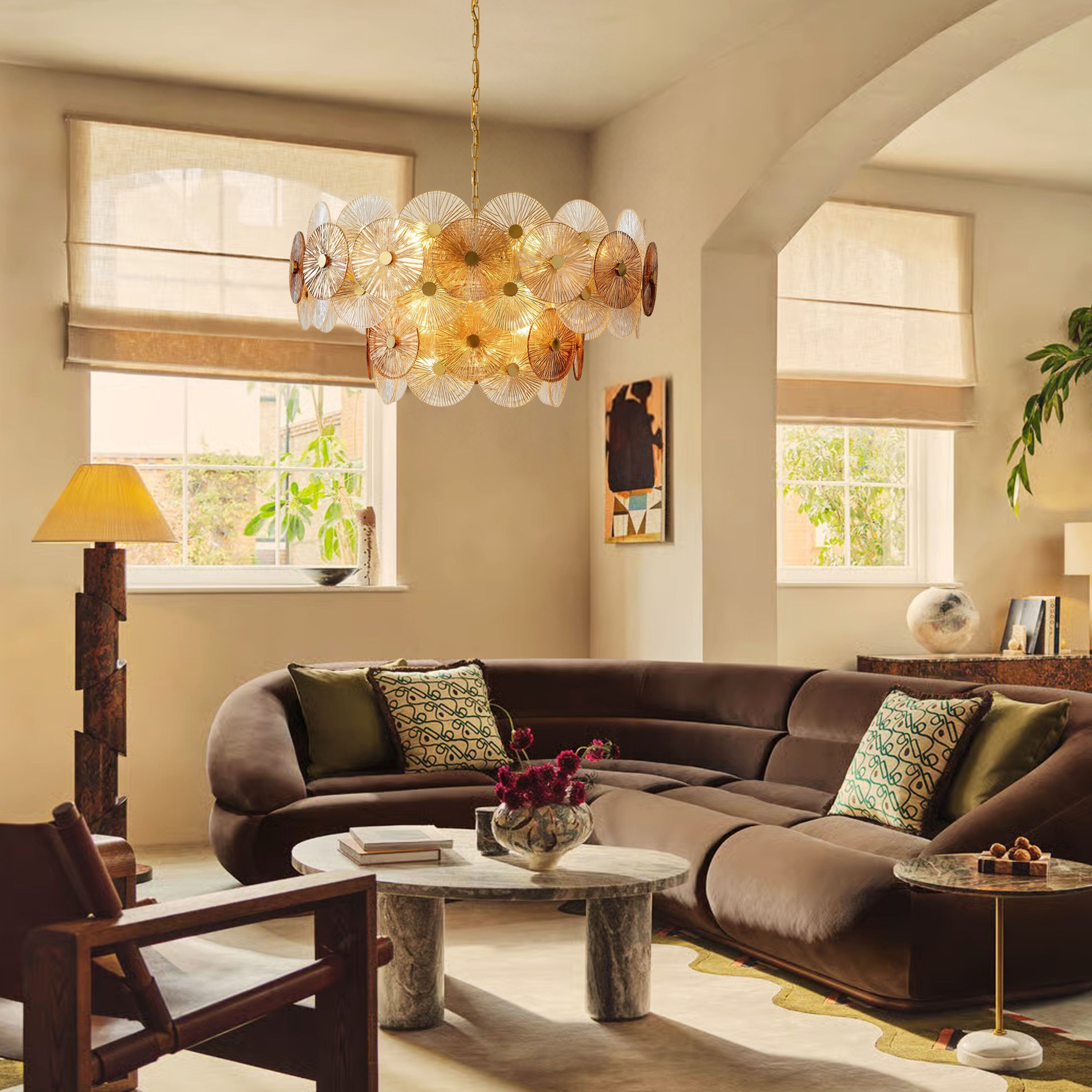 Axiora Glass Round Chandelier