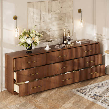 Holt 95" Oak 9-Drawer Chest(Set of 3)