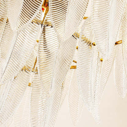 Marilyn Glass Feathers Round Chandelier