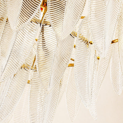 Marilyn Glass Feathers Round Chandelier