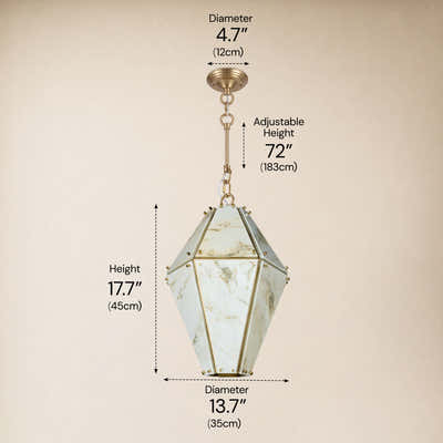 Pietra Marble Geometric Pendant 13.7"D