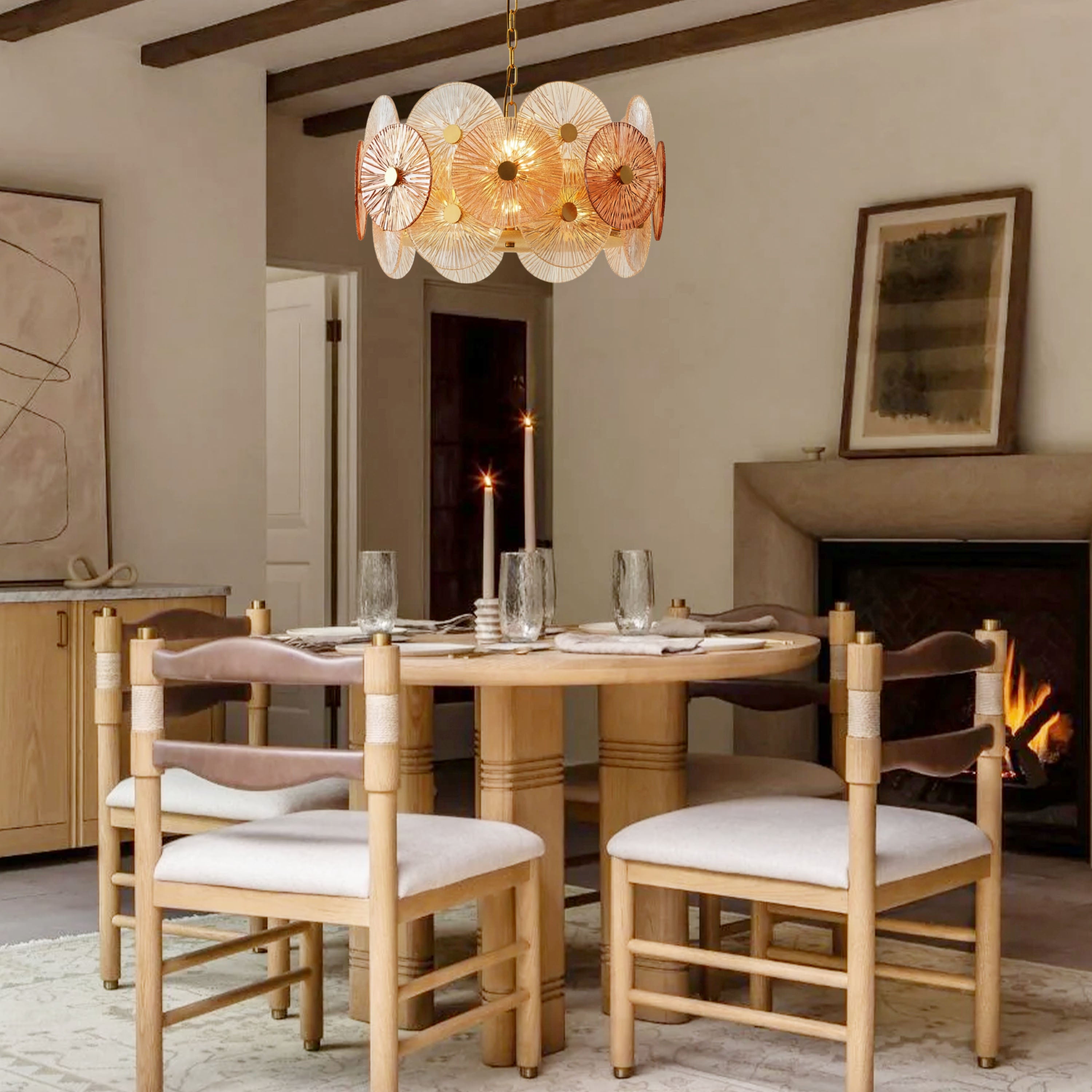 Axiora Glass Round Chandelier
