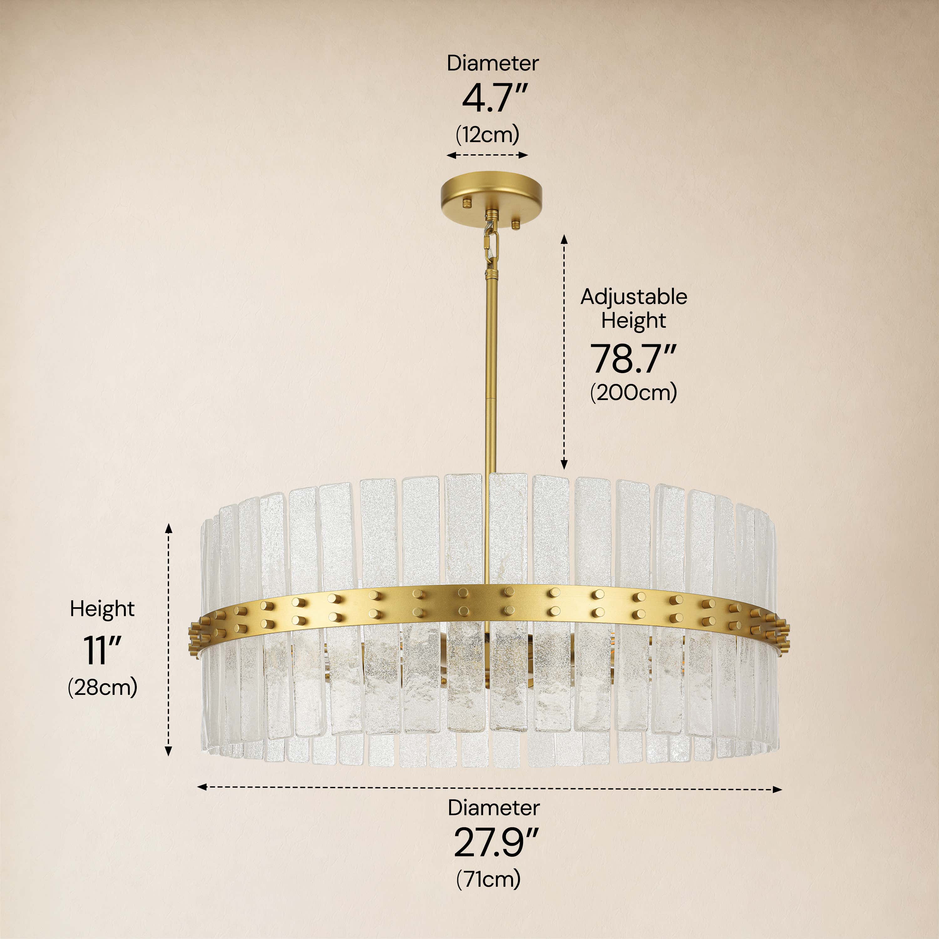 Mariselle Bubble Glass Round Chandelier 28"D