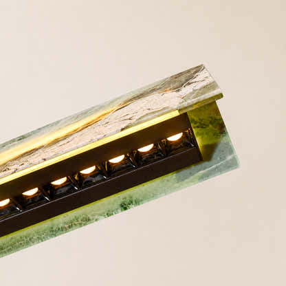 Pietra Green Marble Linear Chandelier 31.4"D