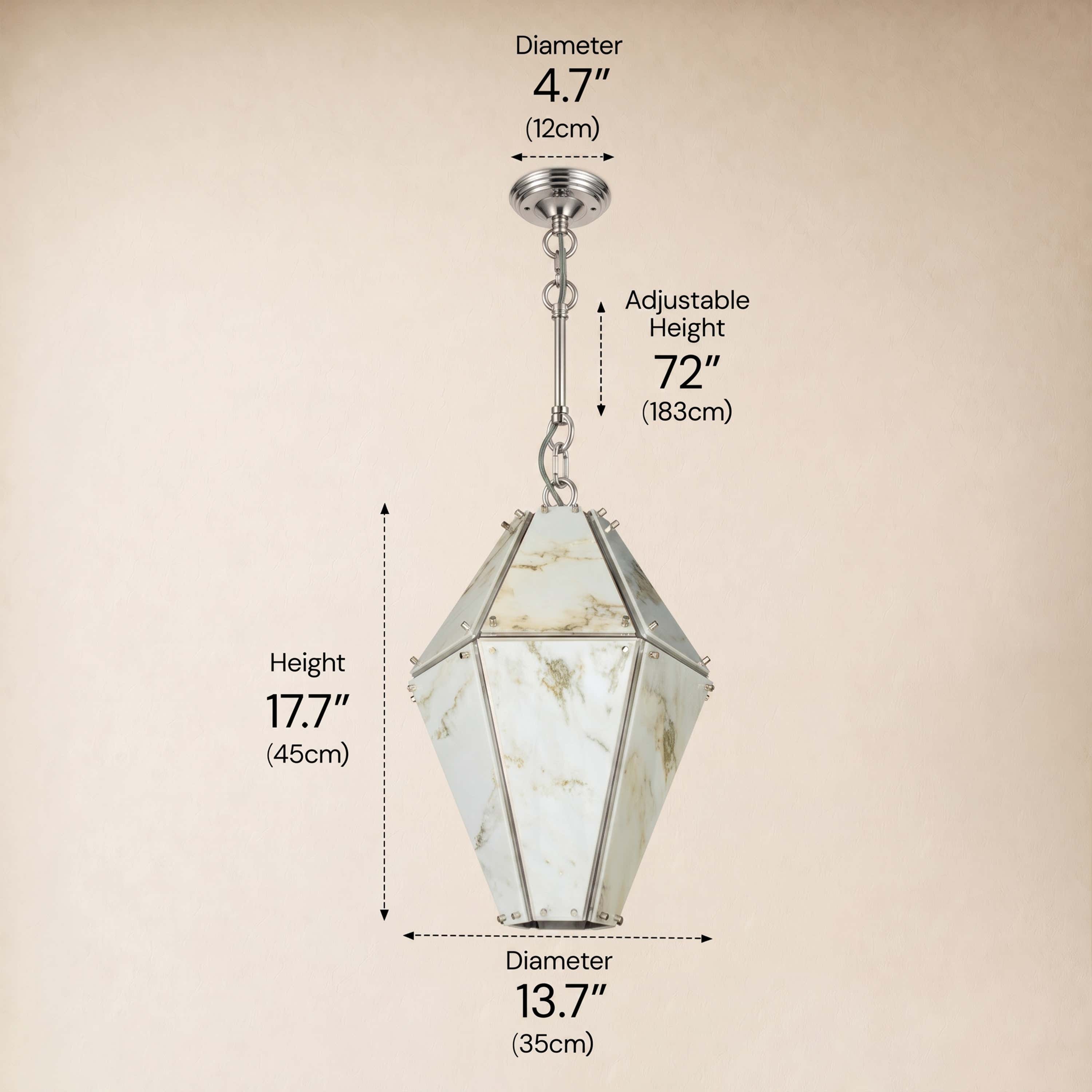 Pietra Marble Geometric Pendant 13.7"D
