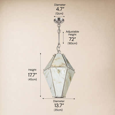 Pietra Marble Geometric Pendant 13.7"D