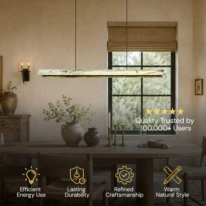 Pietra Green Marble Linear Chandelier 31.4"D