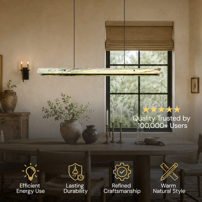 Pietra Green Marble Linear Chandelier 49"D
