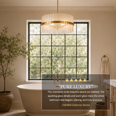 Mariselle Bubble Glass Round Chandelier 28"D