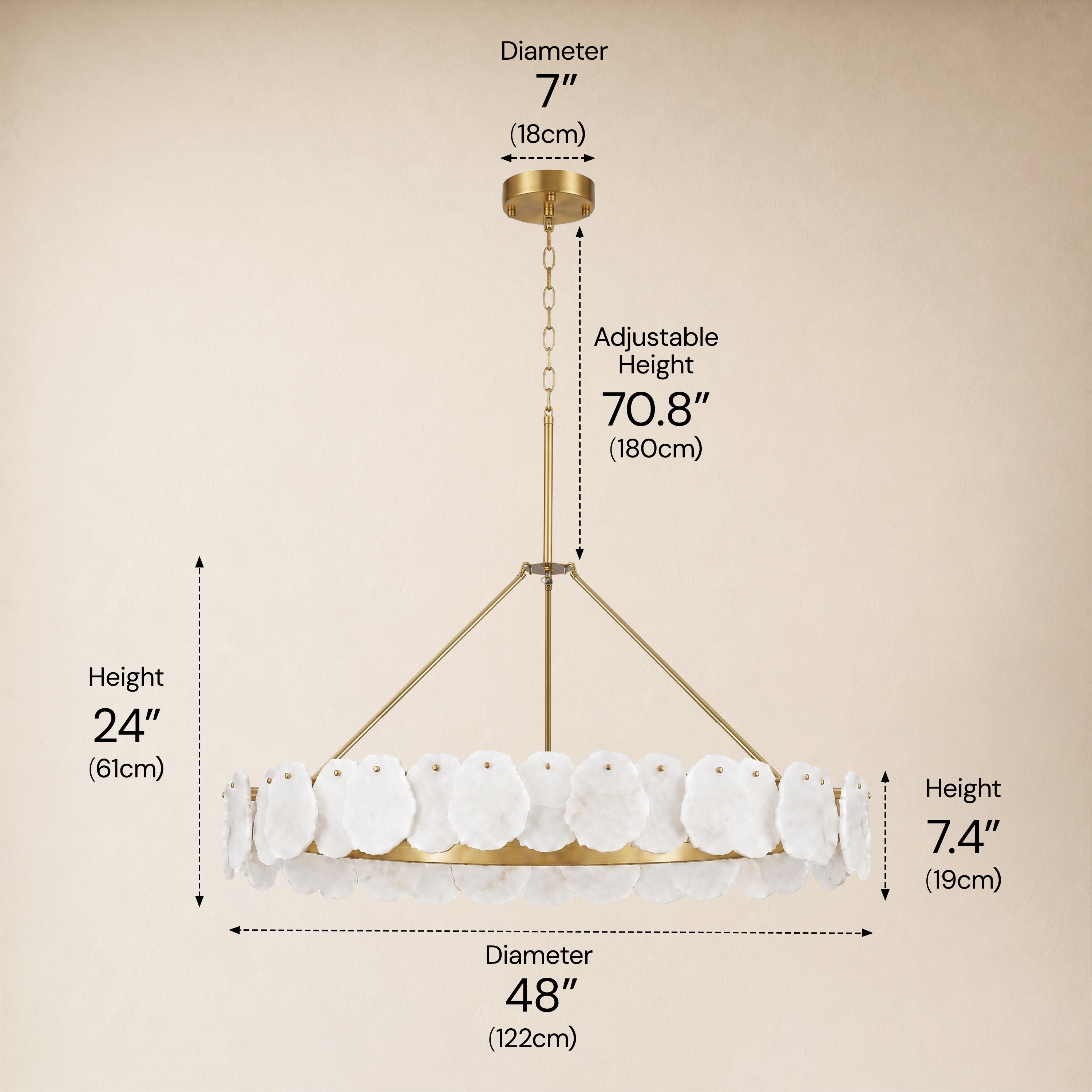 Moira Alabaster Custom Round Chandelier 48
