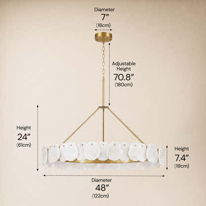 Moira Alabaster Custom Round Chandelier 48"D