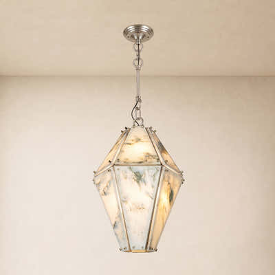 Pietra Marble Geometric Pendant 13.7"D
