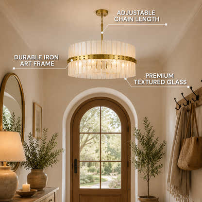 Mariselle Bubble Glass Round Chandelier 28"D