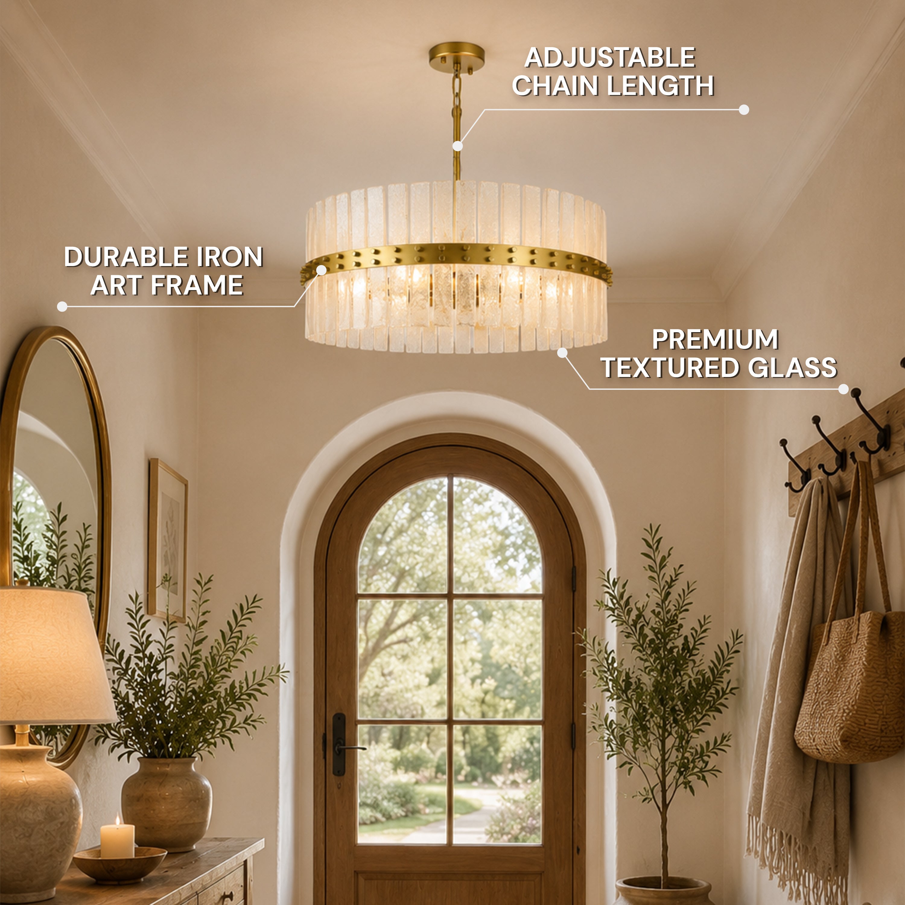 Mariselle Bubble Glass Round Chandelier 28"D