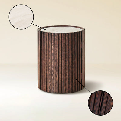 Arden Round Sintered Stone Side Table 16"W