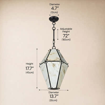 Pietra Marble Geometric Pendant 13.7"D