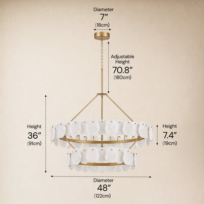 Moira Alabaster Custom Round Chandelier 48"D