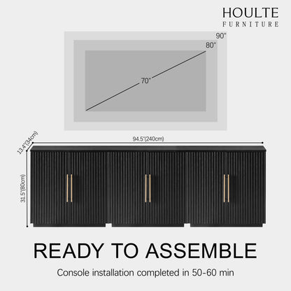 Holt 94.5″ Oak Media Console(Set of 3)