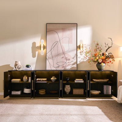 Holt 126″ Solid Oak Console(Set of 4)