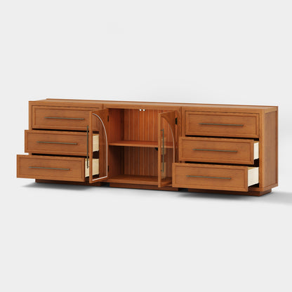 Alvar Arched 94.5″ Oak Modular Media Console(Set of 3)