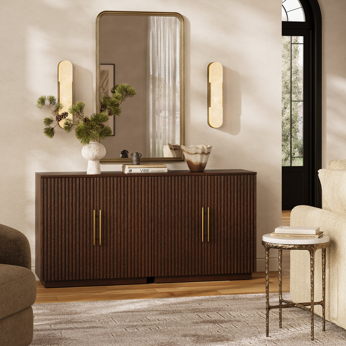 Holt 63″ Solid Oak Console(Set of 2)