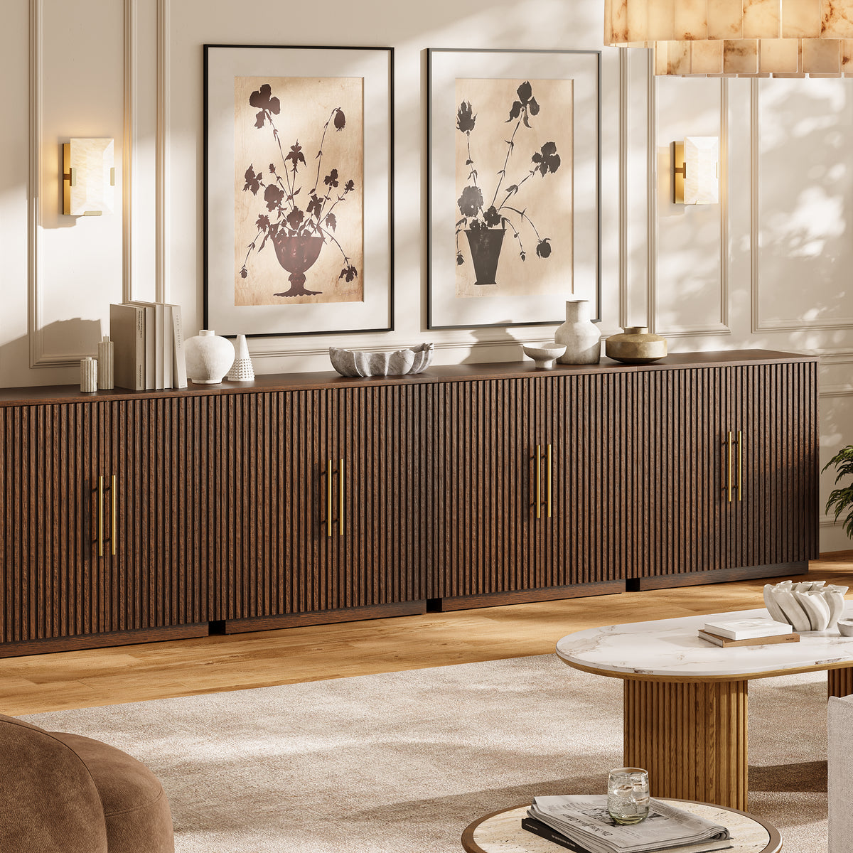 Holt 126″ Solid Oak Console(Set of 4)
