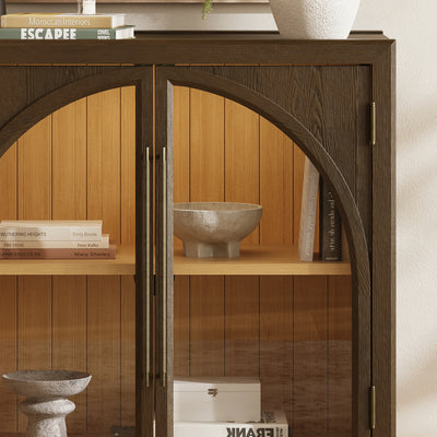 Alvar Arched 30" Oak Storage Cabinet