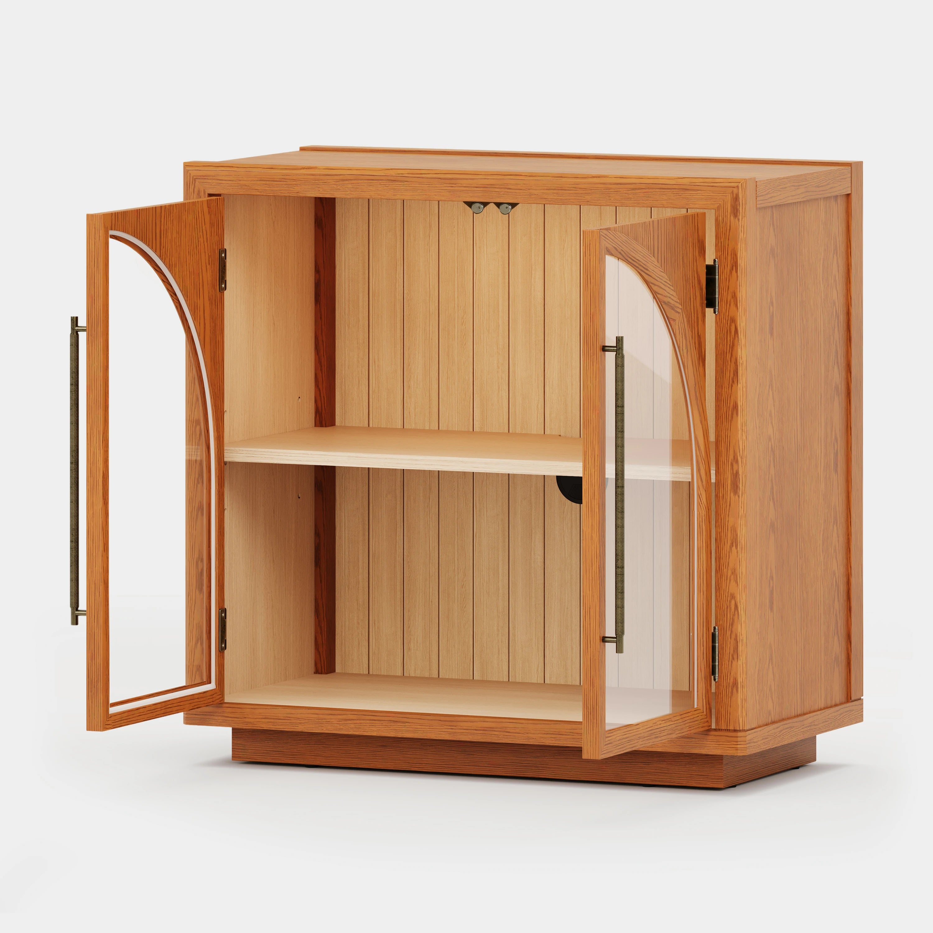 Alvar Arched 95″ Oak Media Console(Set of 3)