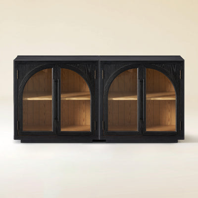 Alvar Arched 61″ Oak Media Console(Set of 2)
