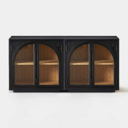 Alvar Arched 63″ Oak Media Console(Set of 2)