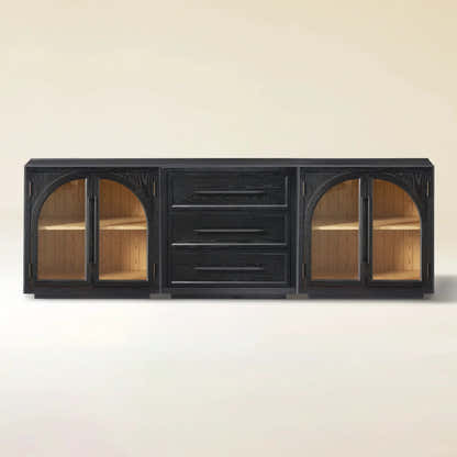 Alvar Arched 94.5″ Oak Modular Media Console(Set of 3)