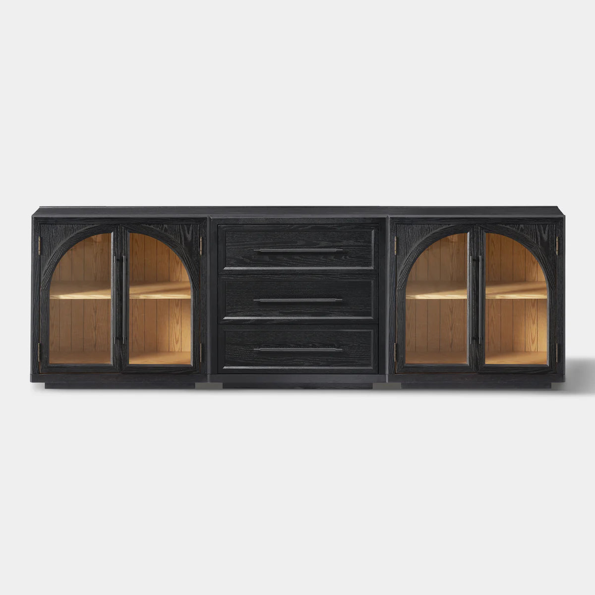 Alvar Arched 94.5″ Oak Modular Media Console(Set of 3)
