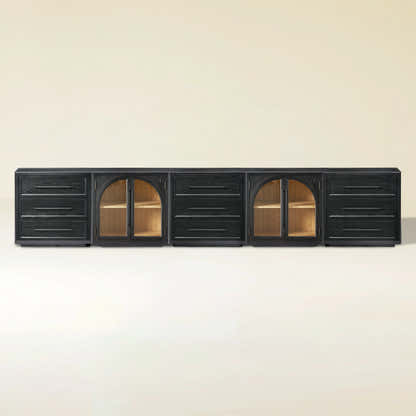 Alvar Arched 157.5″ Oak Modular Media Console(Set of 5)