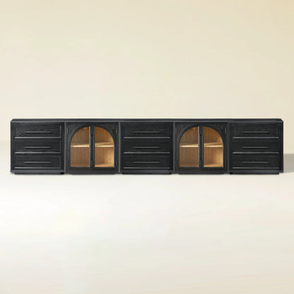 Alvar Arched 157.5″ Oak Modular Media Console(Set of 5)