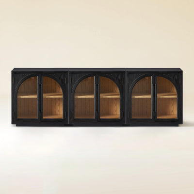 Alvar Arched 91″ Oak Media Console(Set of 3)