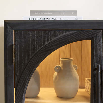 Alvar Arched 95″ Oak Media Console(Set of 3)