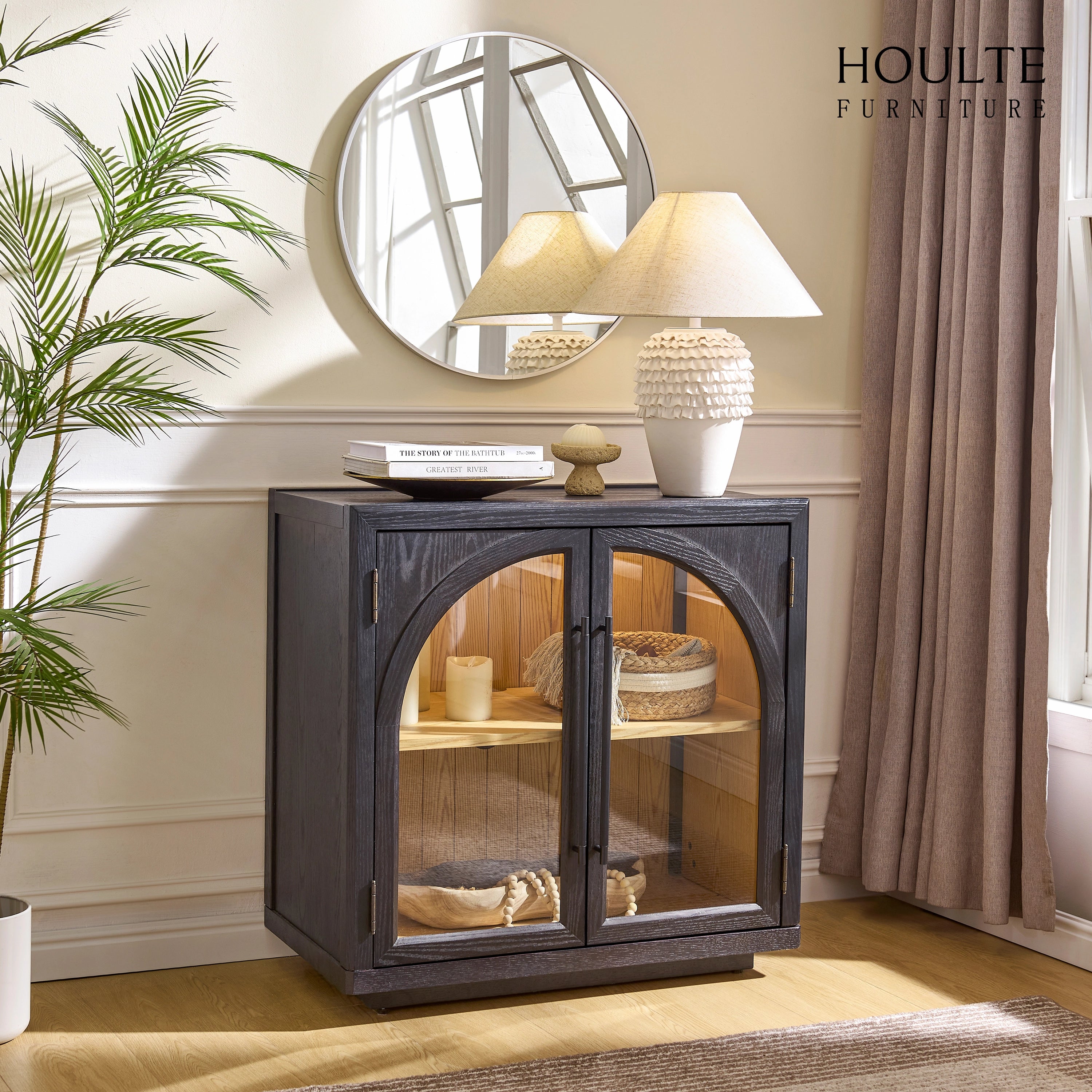 Alvar Arched 31.5″  Oak Storage Cabinet