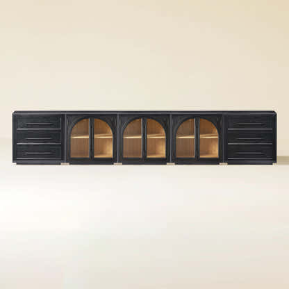 Alvar Arched 157.5″ Oak Modular Media Console(Set of 5)