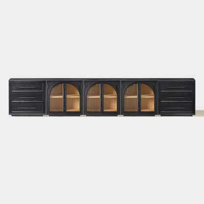 Alvar Arched 157.5″ Oak Modular Media Console(Set of 5)
