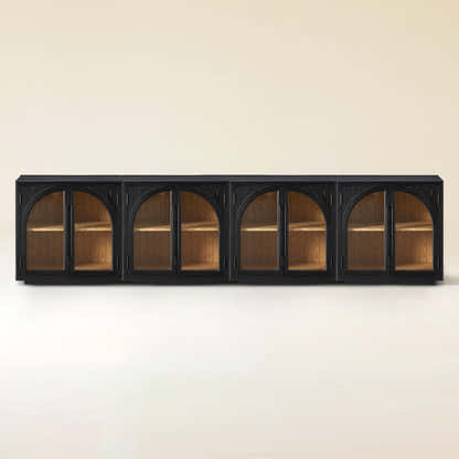 Alvar Arched 126″ Oak Media Console(Set of 4)