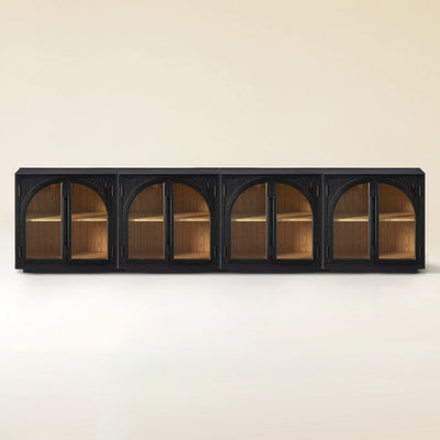 Alvar Arched 121″ Oak Media Console(Set of 4)