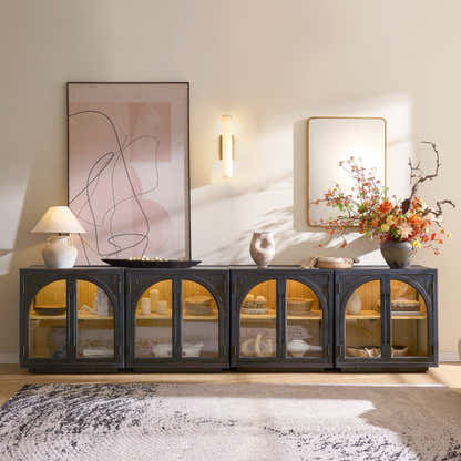 Alvar Arched 126″ Oak Media Console(Set of 4)