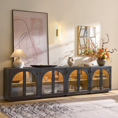 Alvar Arched 121″ Oak Media Console(Set of 4)