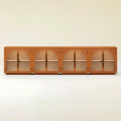 Alvar Arched 126″ Oak Media Console(Set of 4)