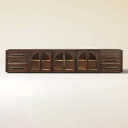 Alvar Arched 157.5″ Oak Modular Media Console(Set of 5)