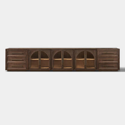 Alvar Arched 157.5″ Oak Modular Media Console(Set of 5)