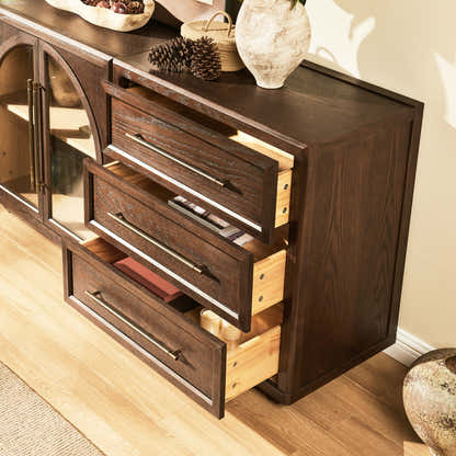 Alvar Arched 157.5″ Oak Modular Media Console(Set of 5)