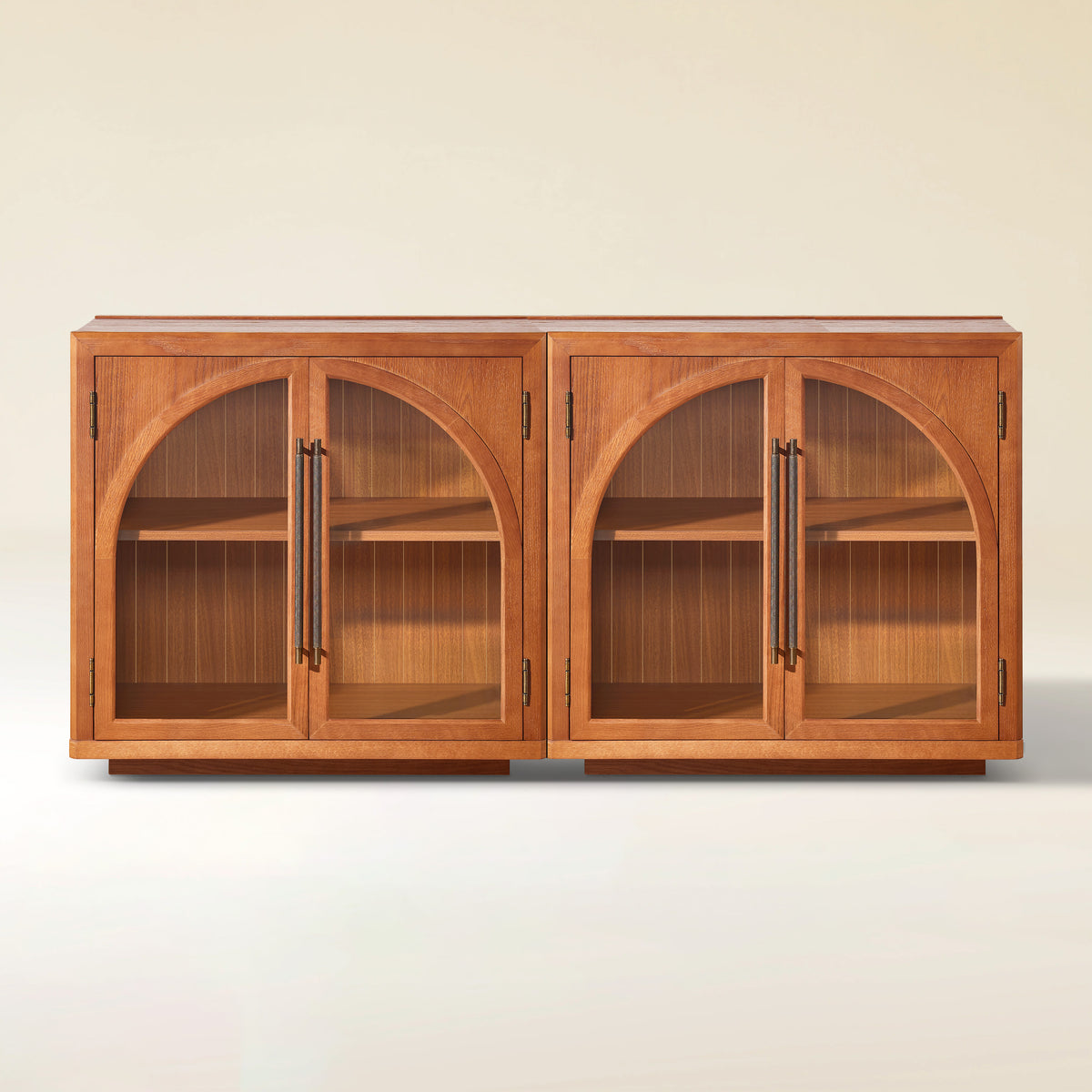 Alvar Arched 61″ Oak Media Console(Set of 2)