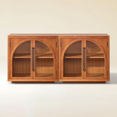 Alvar Arched 61″ Oak Media Console(Set of 2)